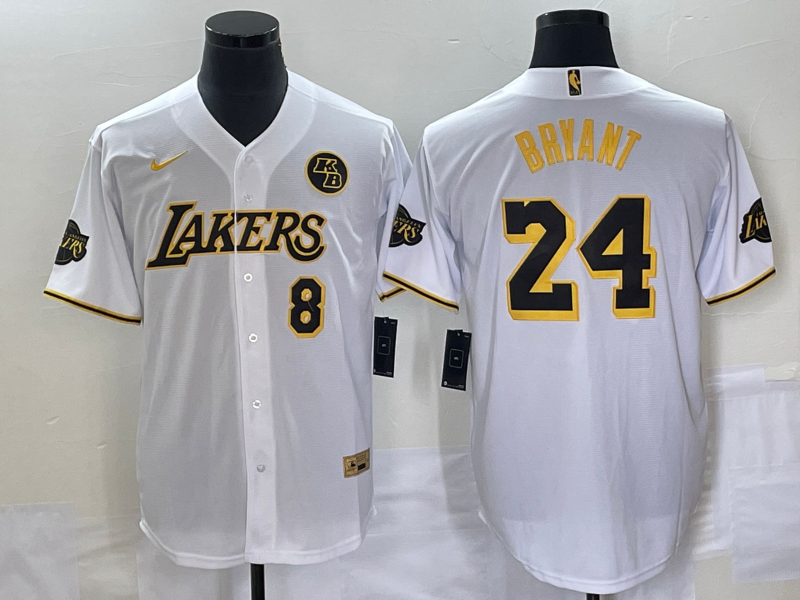 Men Los Angeles Lakers #24 Bryant white 2023 NBA Jersey style 4